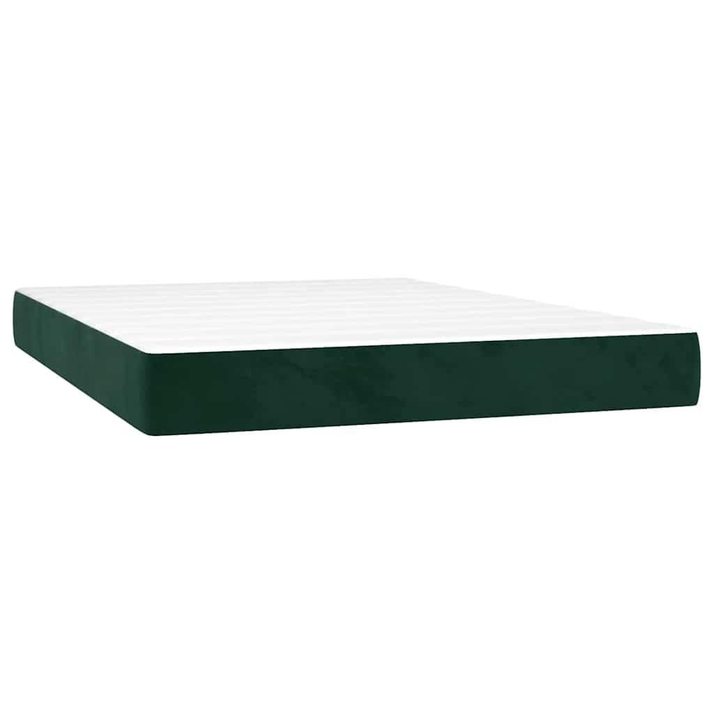 Sommier à lattes de lit avec matelas LED Vert foncé 140x190 cm - XIOS