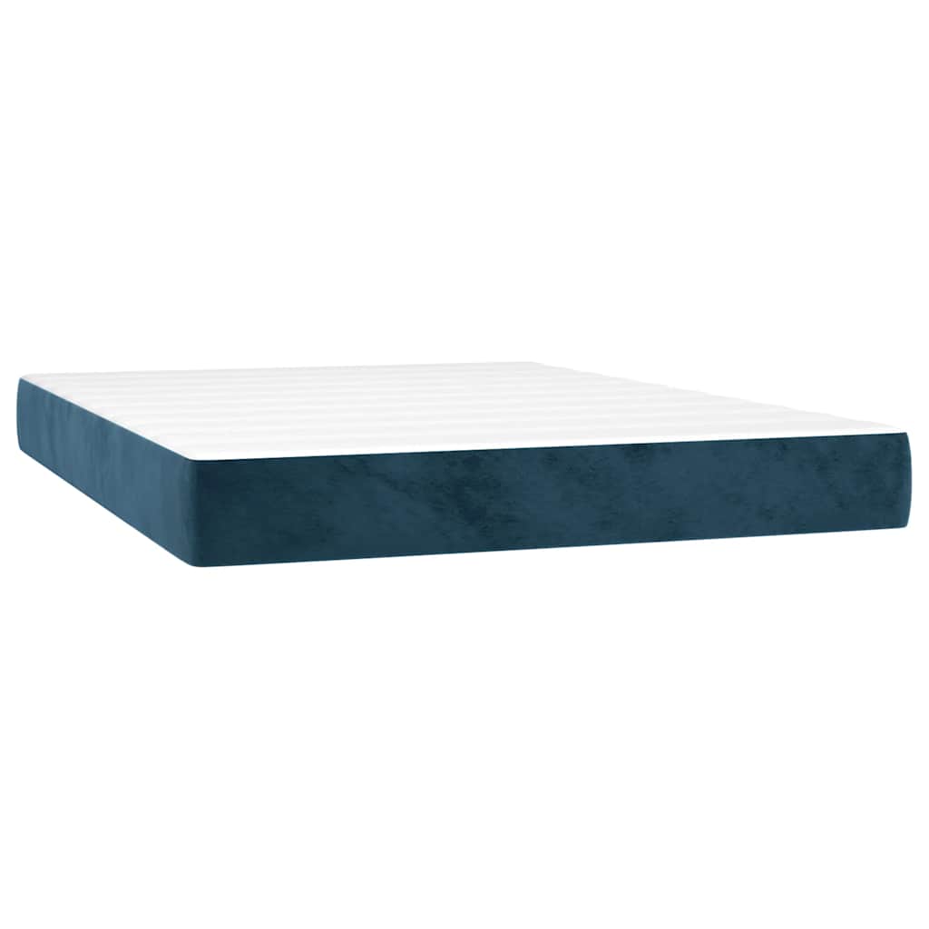 Sommier à lattes de lit avec matelas LED Bleu foncé 140x190 cm - XIOS