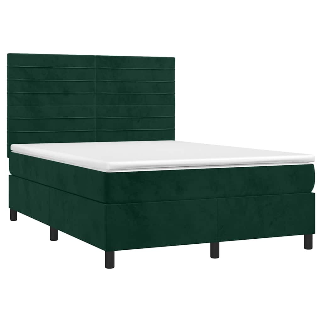 Sommier à lattes de lit avec matelas LED Vert foncé 140x200 cm - XIOS
