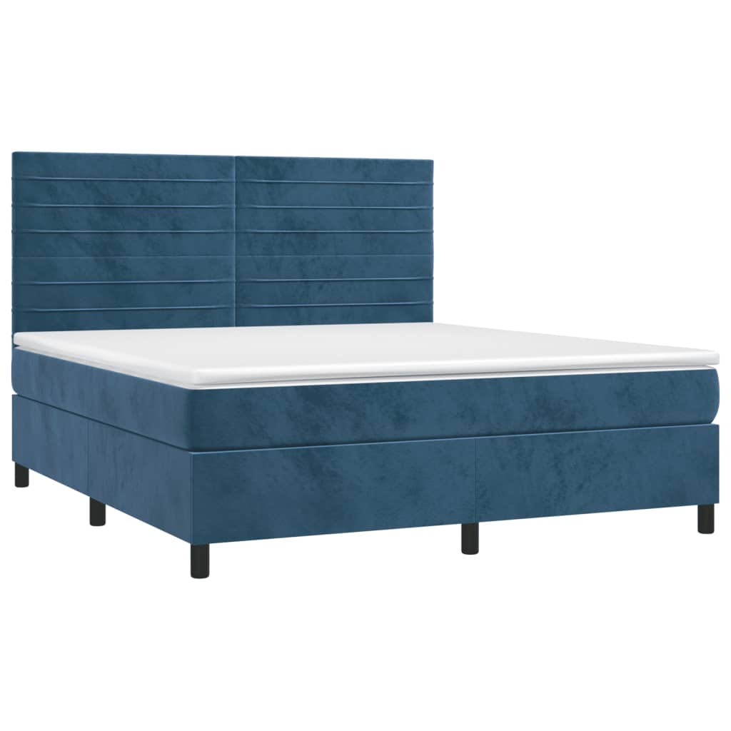Sommier à lattes de lit avec matelas LED Bleu foncé 160x200 cm - XIOS