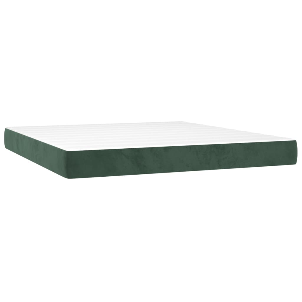 Sommier à lattes de lit avec matelas LED Vert foncé 180x200 cm - XIOS