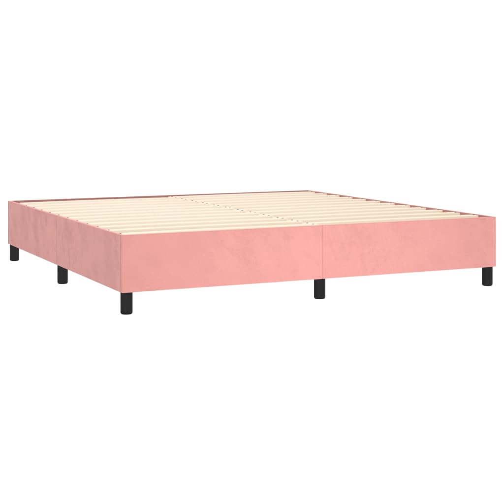Sommier à lattes de lit avec matelas LED Rose 200x200cm Velours - XIOS
