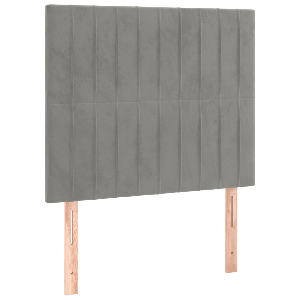 Sommier à lattes de lit matelas LED Gris clair 80x200cm Velours - XIOS
