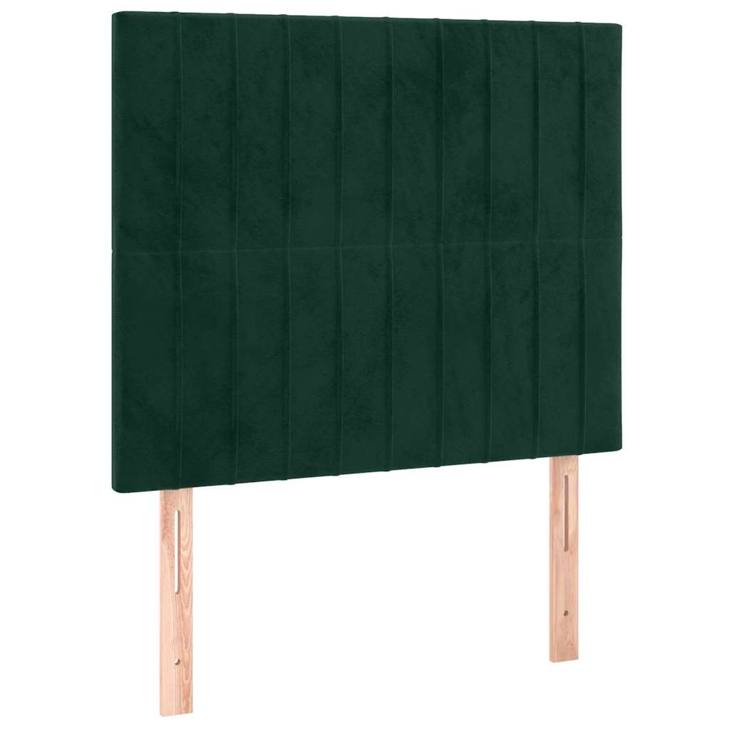 Sommier à lattes de lit matelas LED Vert foncé 90x190cm Velours - XIOS