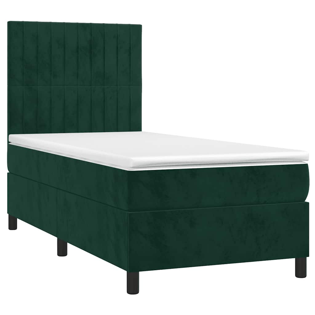 Sommier à lattes de lit matelas LED Vert foncé 90x200cm Velours - XIOS