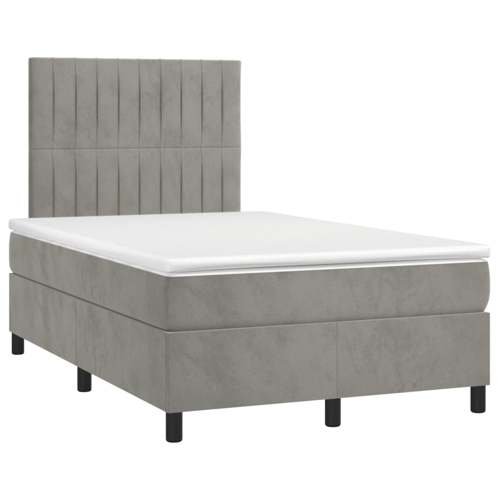 Sommier à lattes de lit avec matelas LED Gris clair 120x200 cm - XIOS