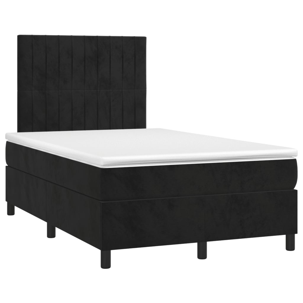 Sommier à lattes de lit avec matelas LED Noir 120x200cm Velours - XIOS