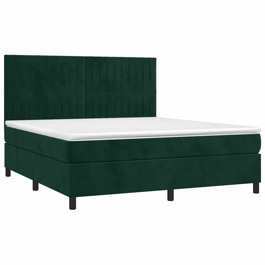 Sommier à lattes de lit matelas et LED Vert foncé 160x200 cm - XIOS