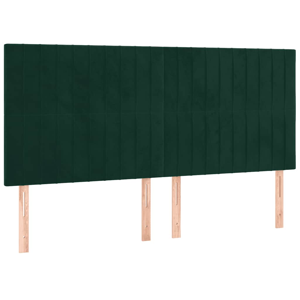 Sommier à lattes de lit matelas et LED Vert foncé 160x200 cm - XIOS