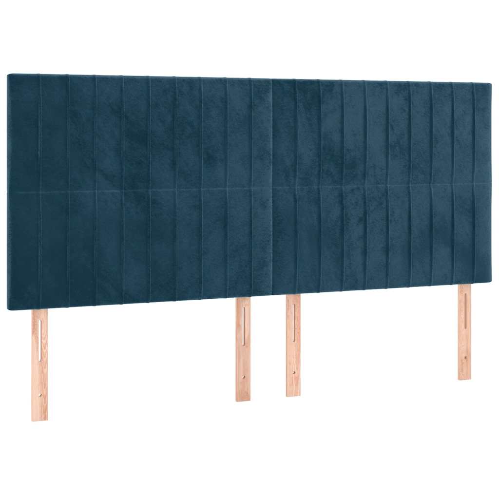 Sommier à lattes de lit matelas et LED Bleu foncé 160x200 cm
