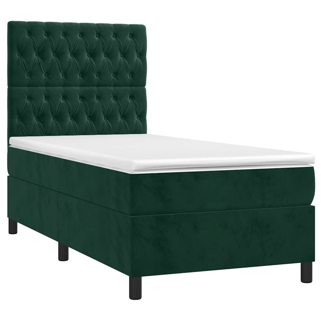 Sommier à lattes de lit et matelas et LED Vert foncé 80x200 cm - XIOS