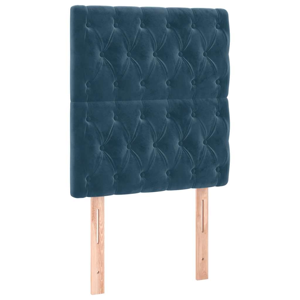 Sommier à lattes de lit et matelas et LED Bleu foncé 80x200 cm