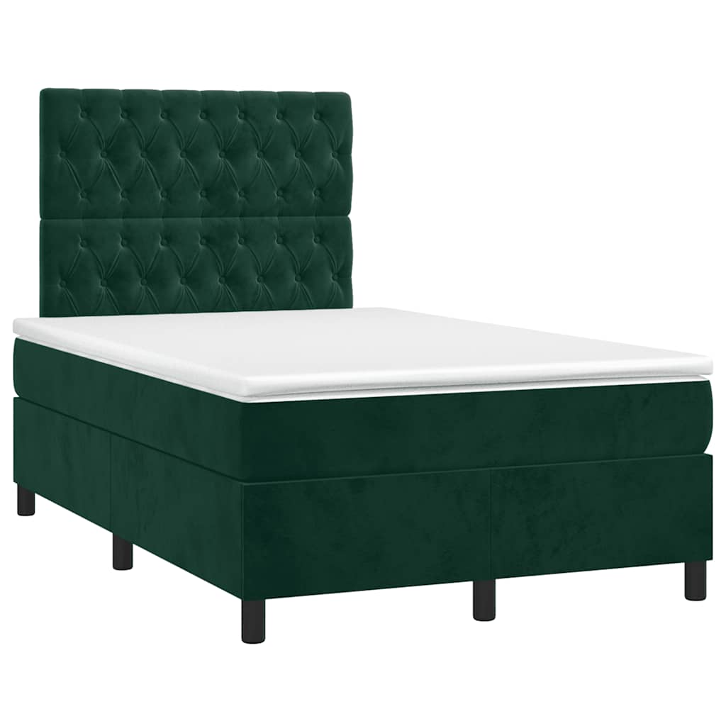 Sommier à lattes de lit matelas et LED Vert foncé 120x200 cm - XIOS