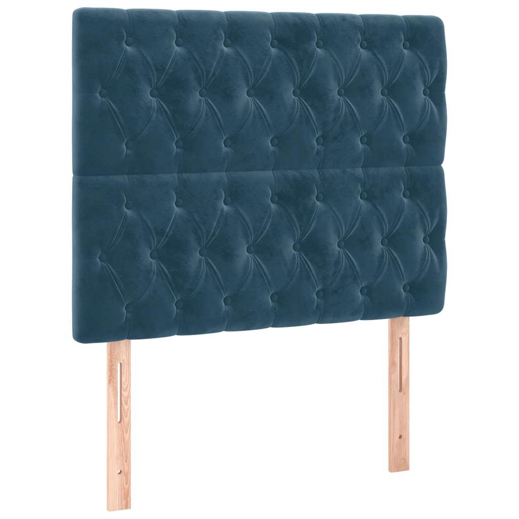Sommier à lattes de lit matelas et LED Bleu foncé 120x200 cm - XIOS