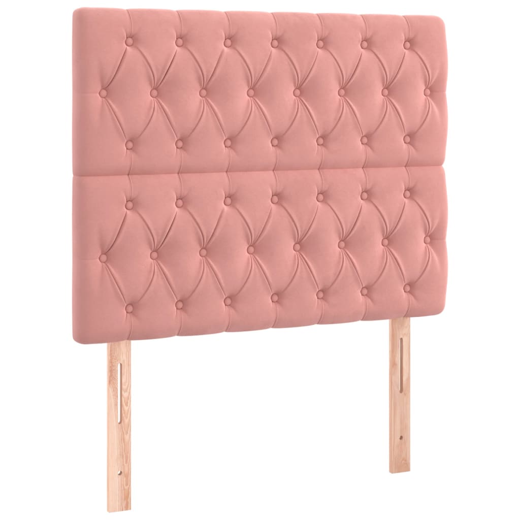 Sommier à lattes de lit matelas et LED Rose 120x200 cm Velours - XIOS