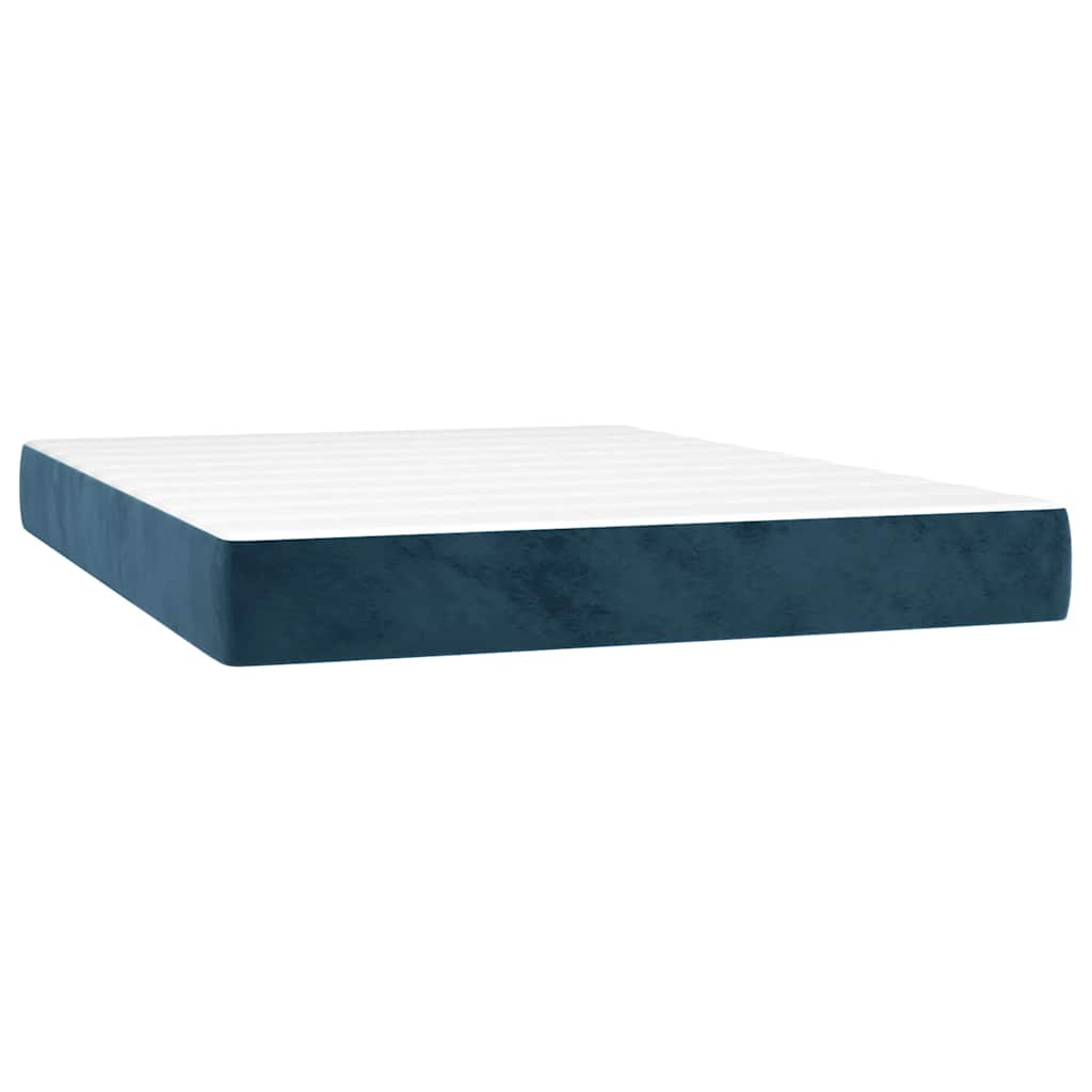 Sommier à lattes de lit matelas et LED Bleu foncé 140x200 cm - XIOS