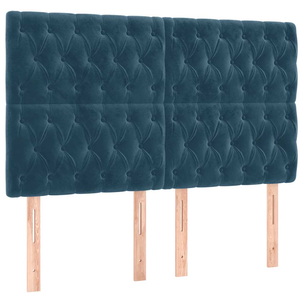Sommier à lattes de lit matelas et LED Bleu foncé 140x200 cm - XIOS