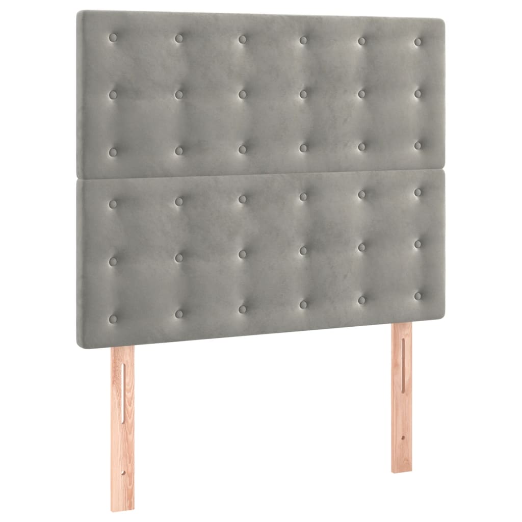 Sommier à lattes de lit et matelas et LED Gris clair 90x190 cm - XIOS