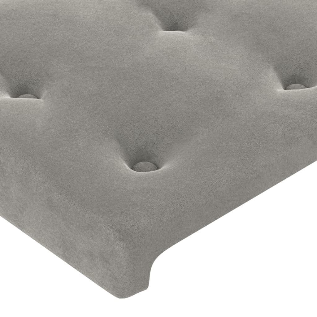 Sommier à lattes de lit et matelas et LED Gris clair 90x190 cm - XIOS