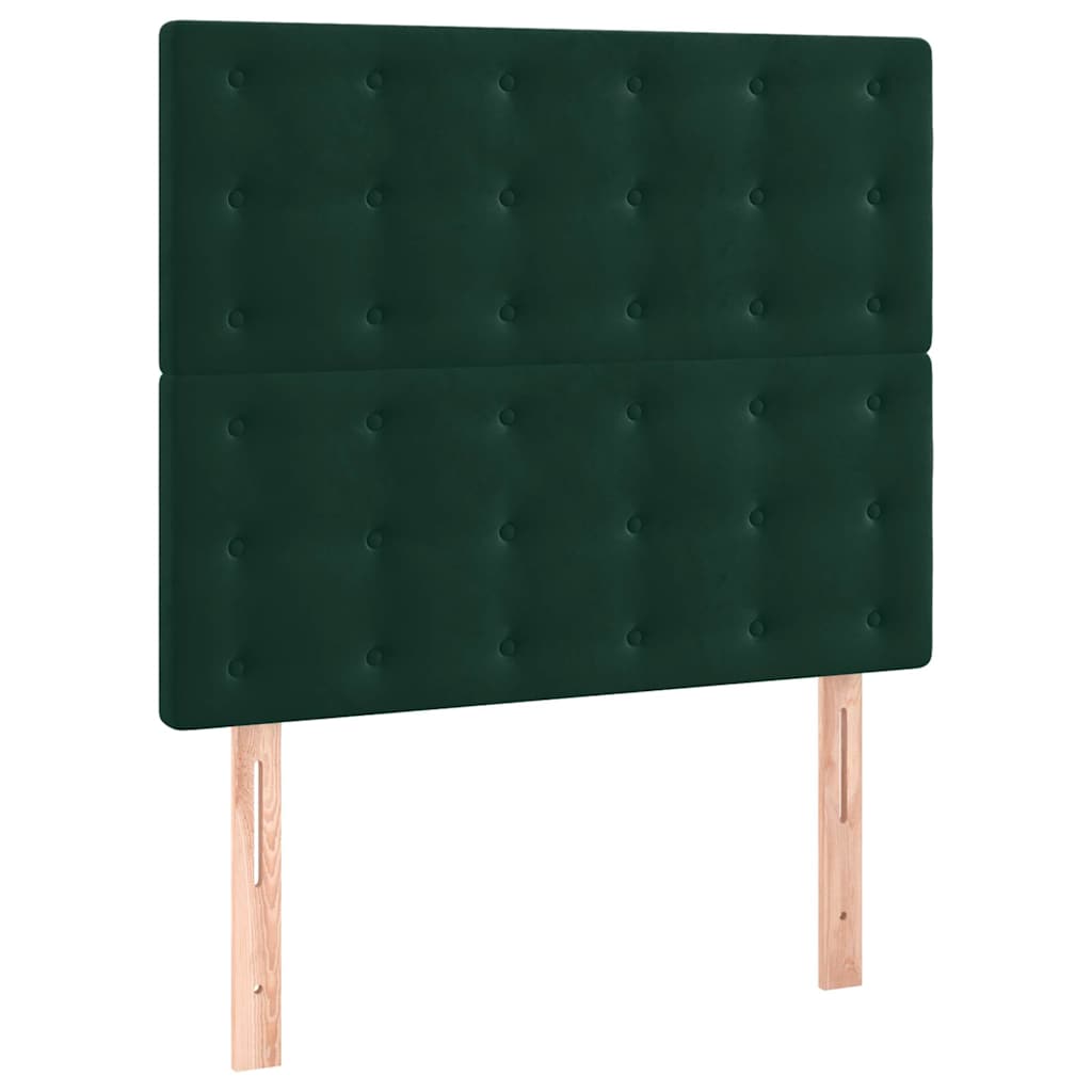 Sommier à lattes de lit et matelas et LED Vert foncé 90x190 cm - XIOS