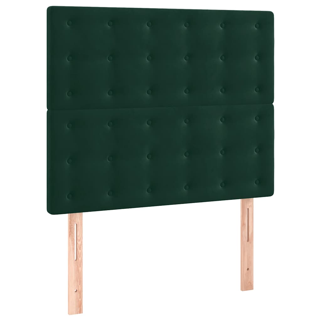 Sommier à lattes de lit et matelas et LED Vert foncé 90x200 cm - XIOS