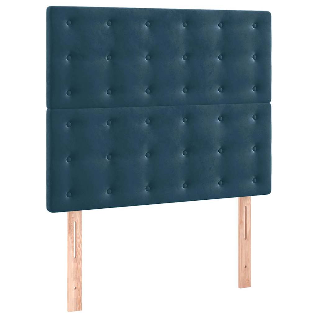 Sommier à lattes de lit matelas et LED Bleu foncé 100x200 cm - XIOS