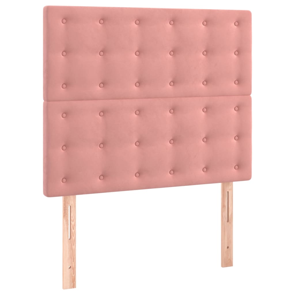 Sommier à lattes de lit matelas et LED Rose 100x200 cm Velours - XIOS