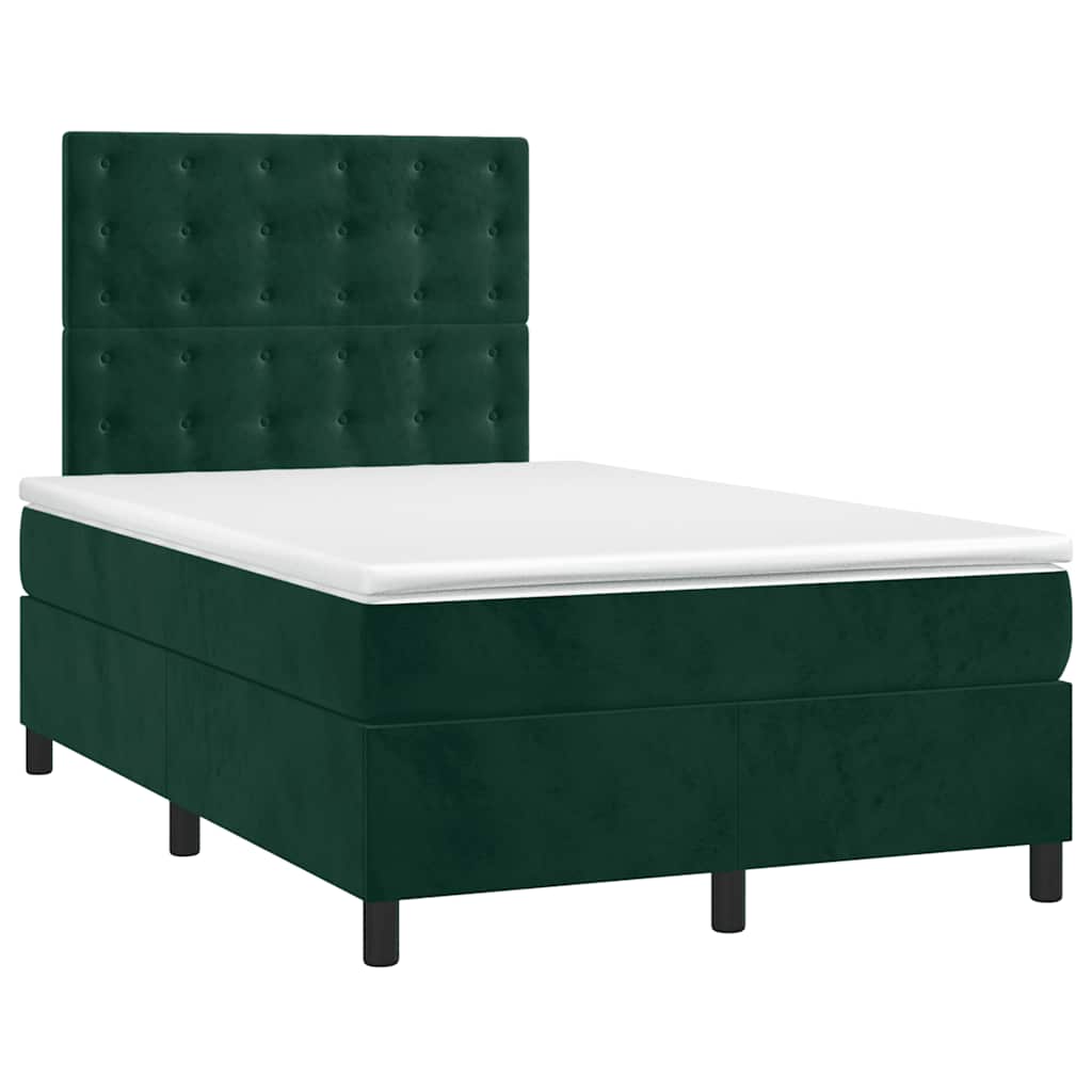 Sommier à lattes de lit matelas et LED Vert foncé 120x200 cm - XIOS