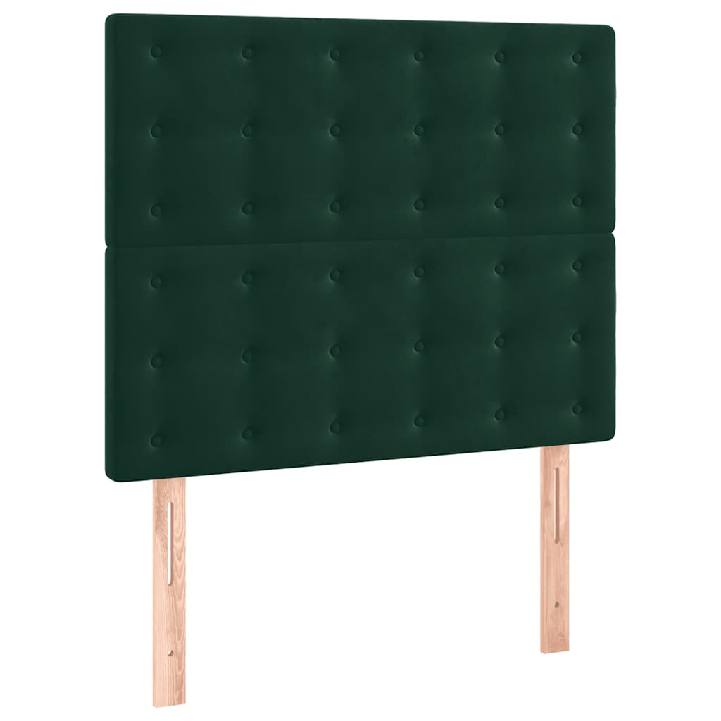 Sommier à lattes de lit matelas et LED Vert foncé 120x200 cm - XIOS