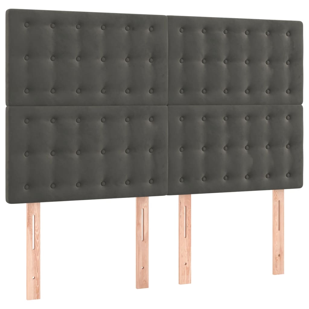 Sommier à lattes de lit matelas et LED Gris foncé 140x190 cm - XIOS