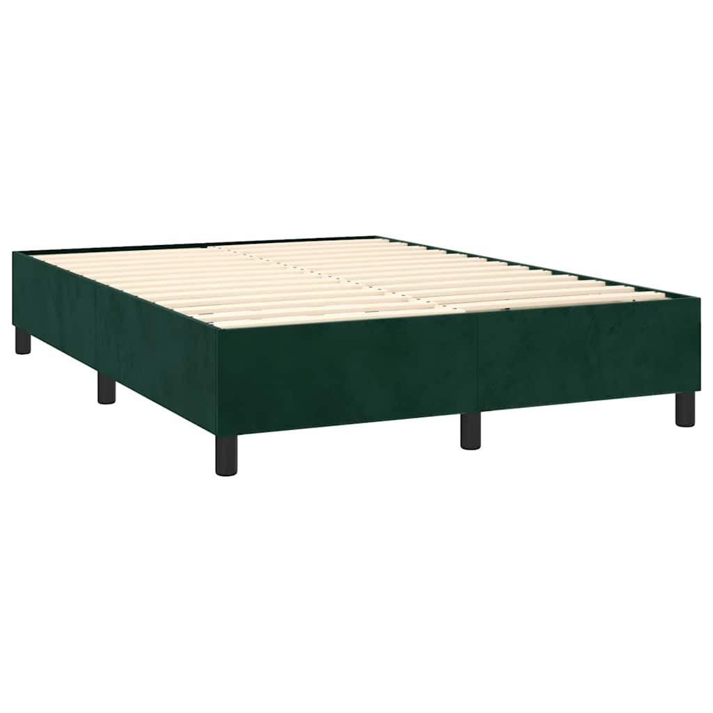 Sommier à lattes de lit matelas et LED Vert foncé 140x190 cm - XIOS