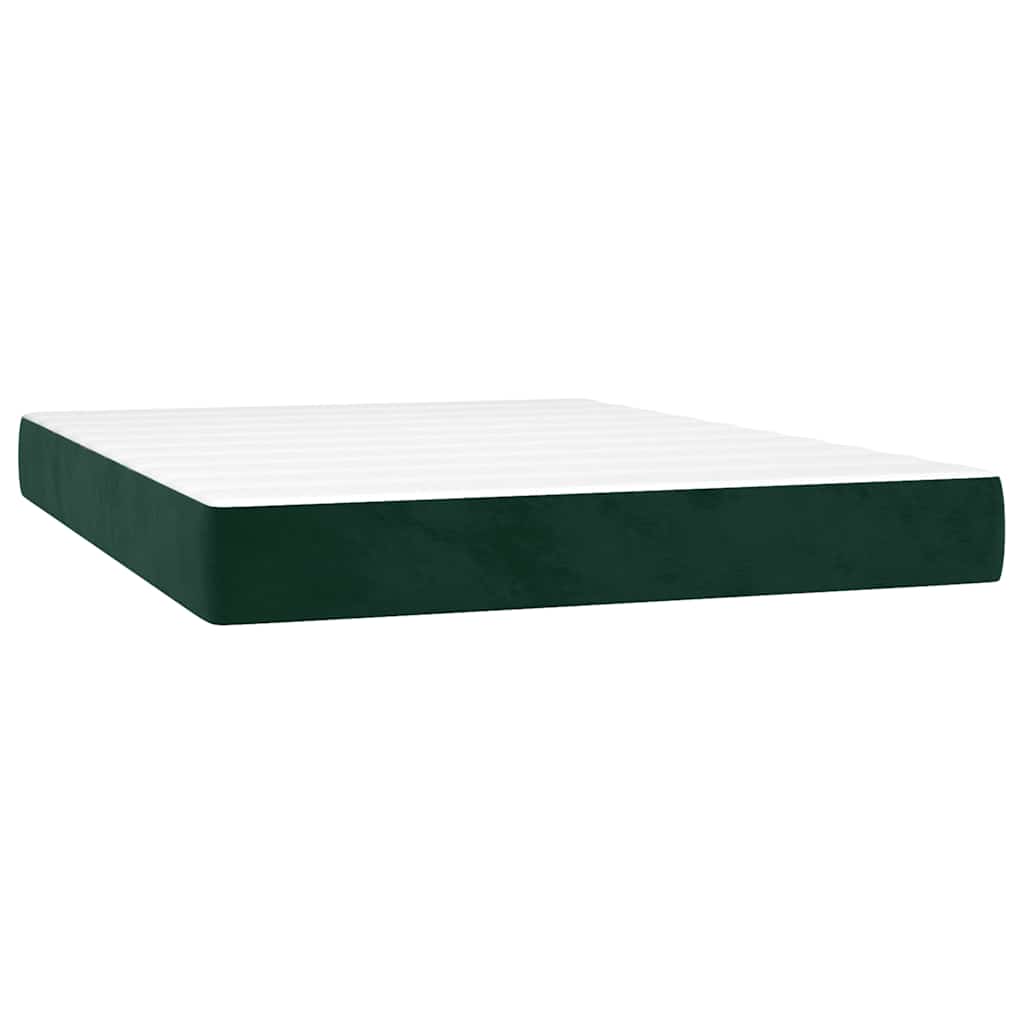 Sommier à lattes de lit matelas et LED Vert foncé 140x190 cm - XIOS