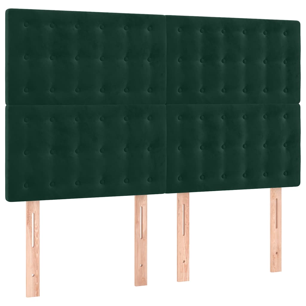 Sommier à lattes de lit matelas et LED Vert foncé 140x190 cm - XIOS