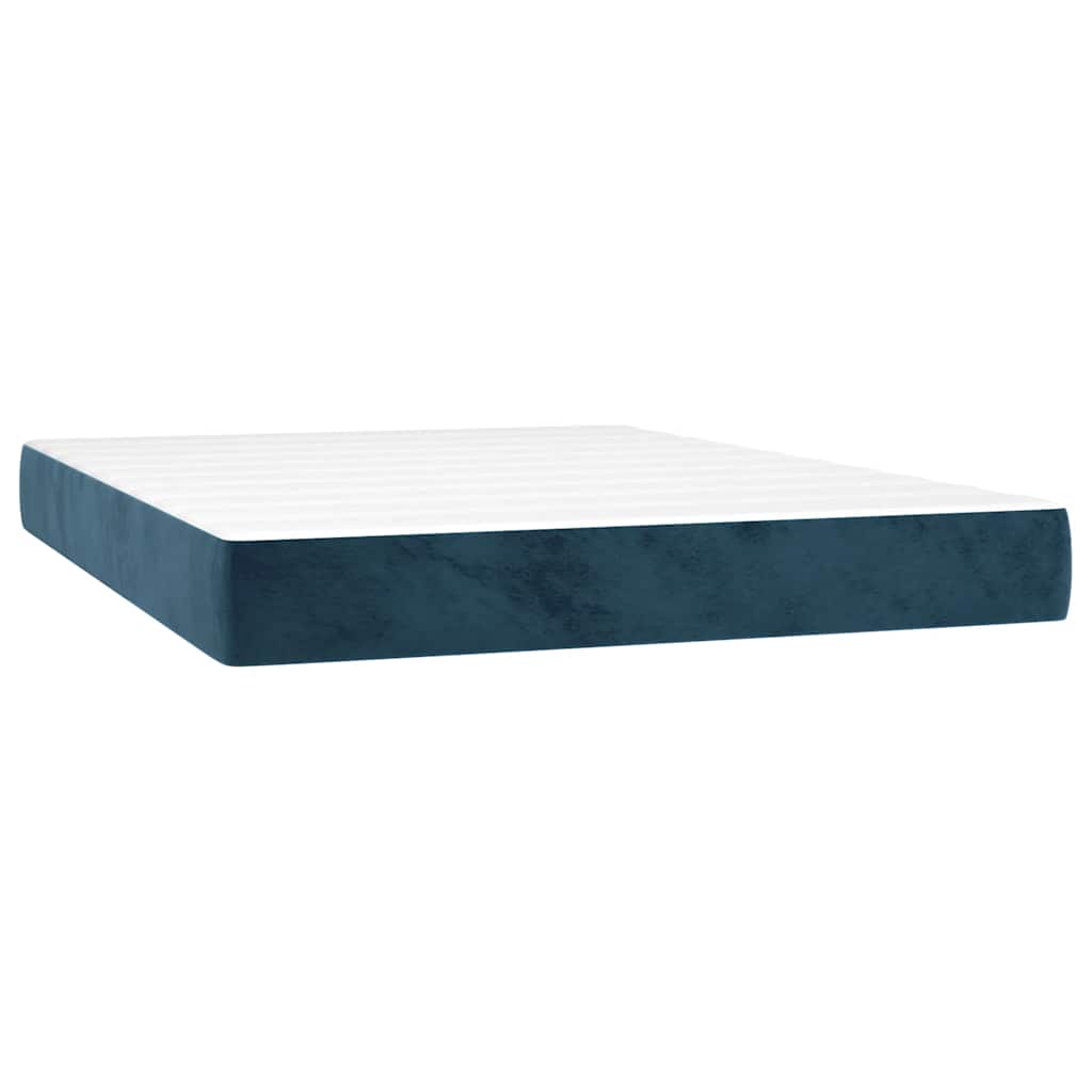 Sommier à lattes de lit matelas et LED Bleu foncé 140x190 cm - XIOS