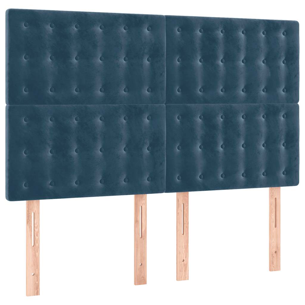 Sommier à lattes de lit matelas et LED Bleu foncé 140x190 cm - XIOS