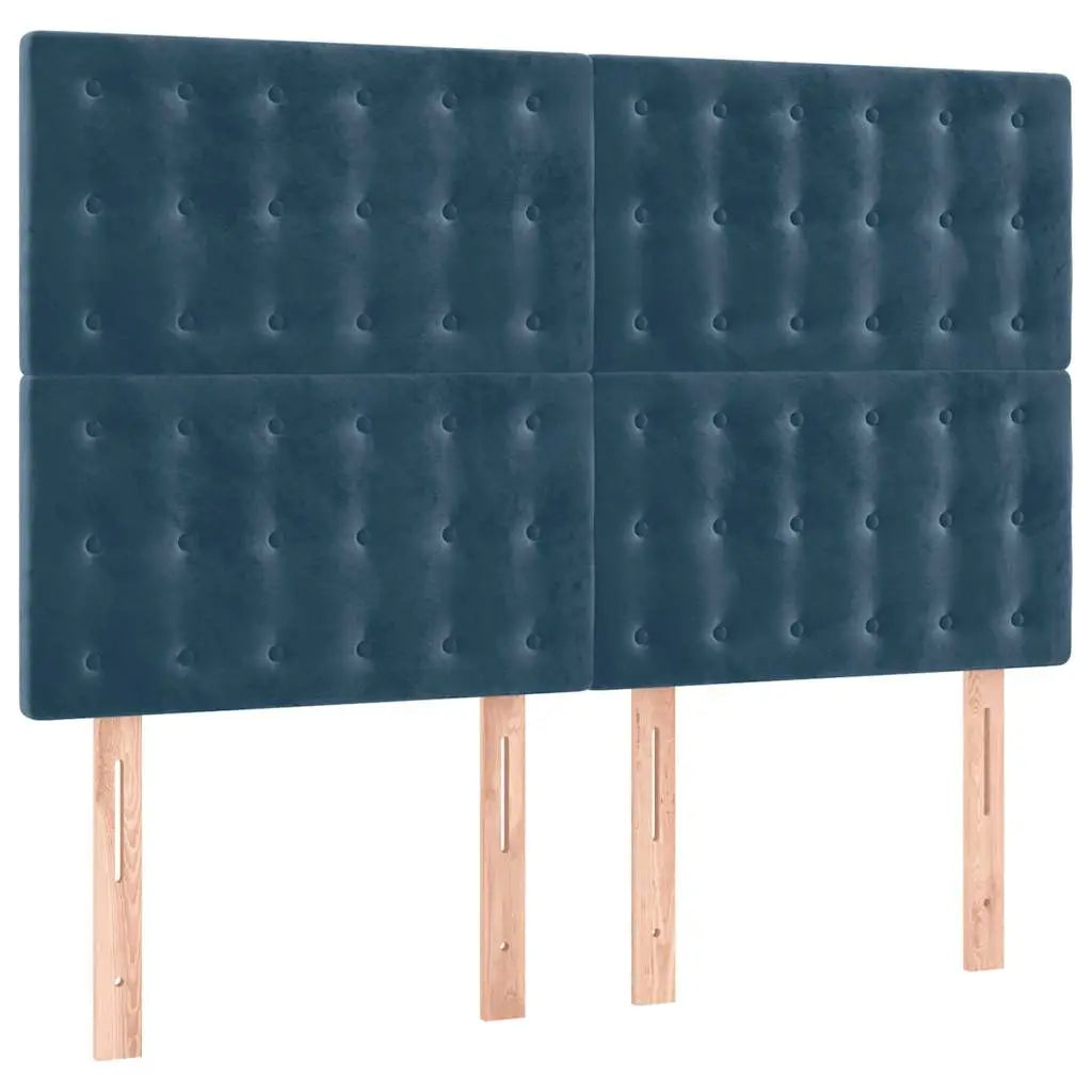 Sommier à lattes de lit matelas et LED Bleu foncé 140x190 cm - XIOS