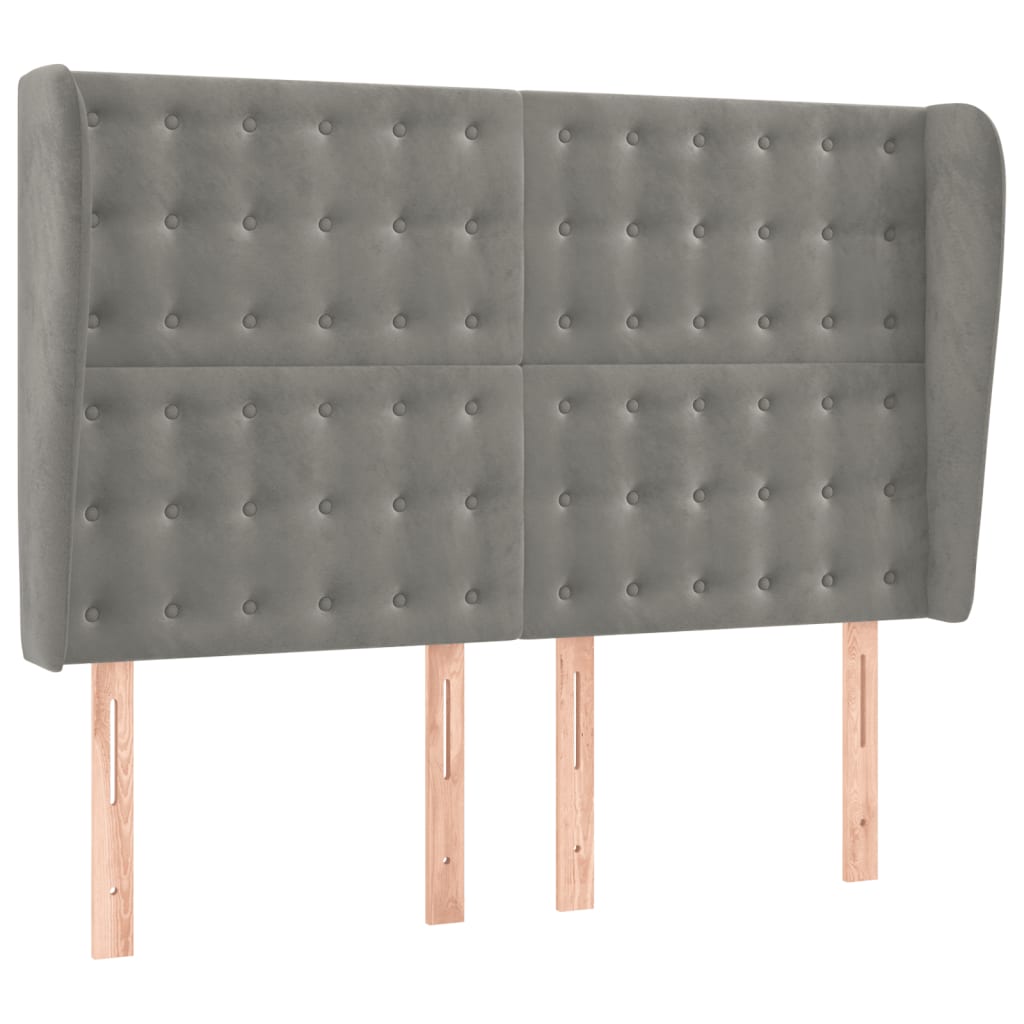 Sommier à lattes de lit matelas et LED Gris clair 140x200 cm - XIOS