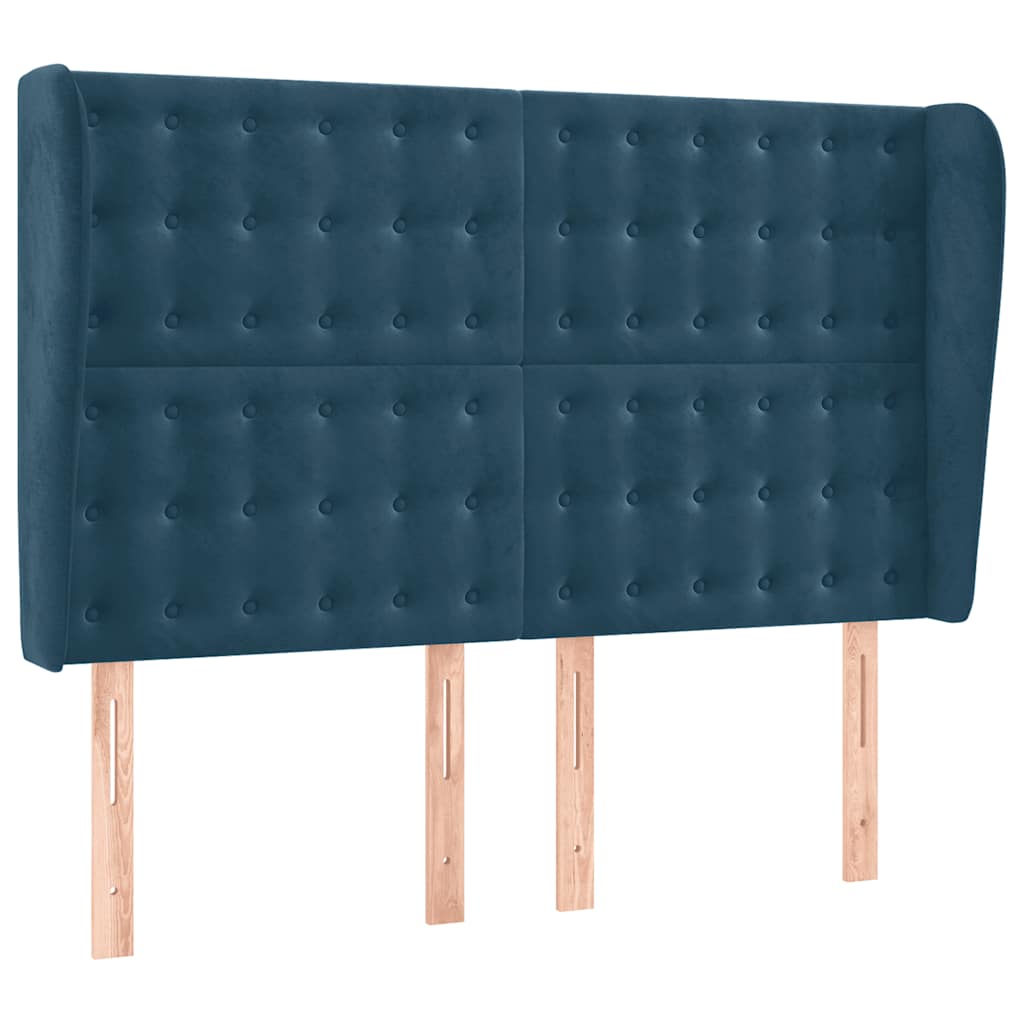 Sommier à lattes de lit matelas et LED Bleu foncé 140x200 cm - XIOS