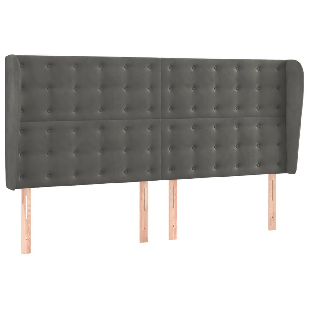 Sommier à lattes de lit matelas et LED Gris foncé 160x200 cm