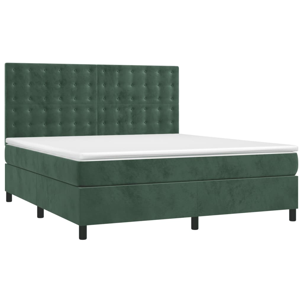 Sommier à lattes de lit matelas et LED Vert foncé 180x200 cm - XIOS