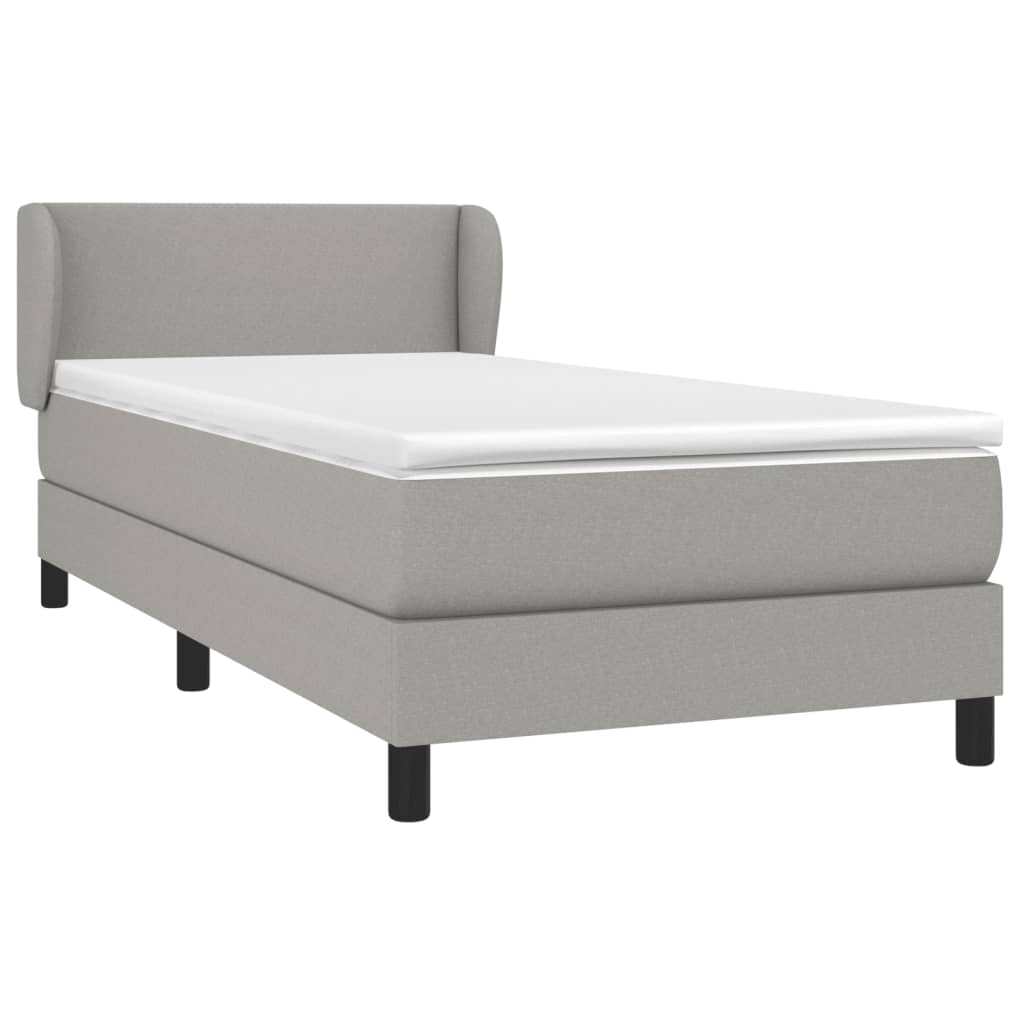 Sommier à lattes de lit avec matelas Gris clair 80x200 cm Tissu - XIOS