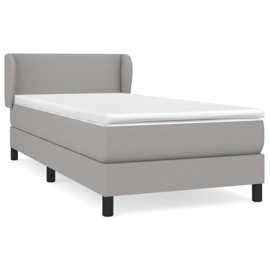 Sommier à lattes de lit et matelas Gris clair 90x190 cm Tissu - XIOS