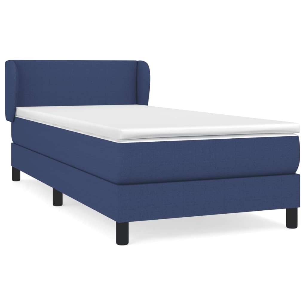Sommier à lattes de lit avec matelas Bleu 90x190 cm Tissu - XIOS