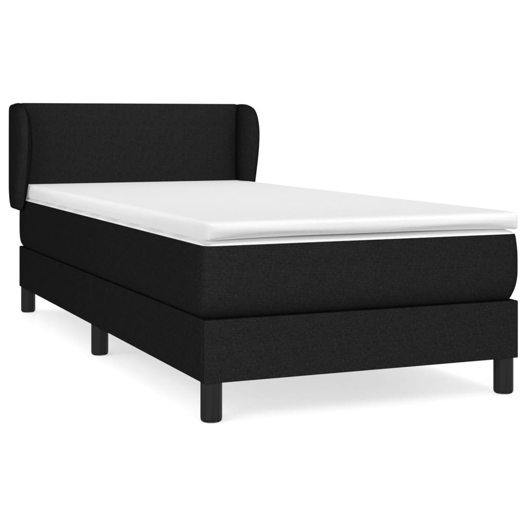 Sommier à lattes de lit avec matelas Noir 90x200 cm Tissu - XIOS
