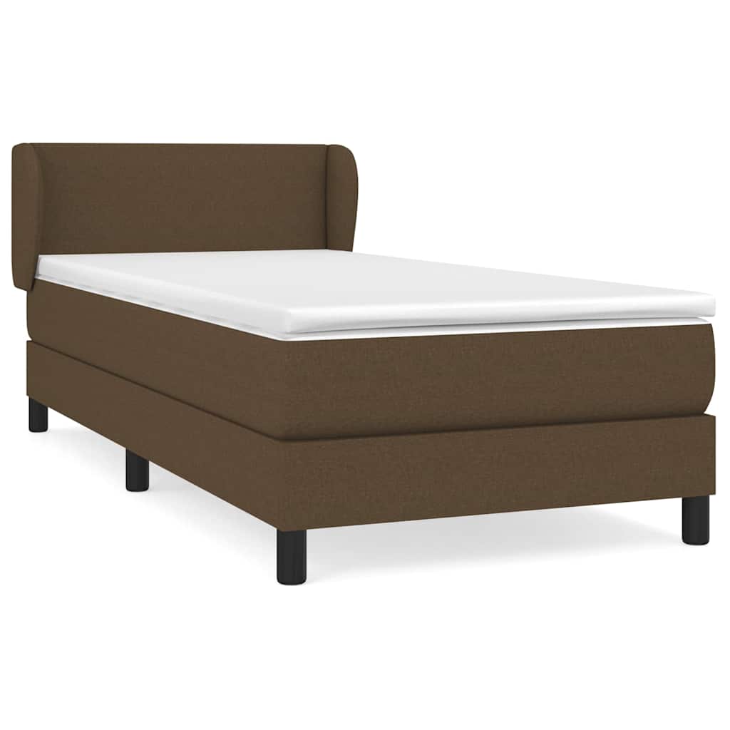 Sommier à lattes de lit avec matelas Marron foncé 90x200 cm