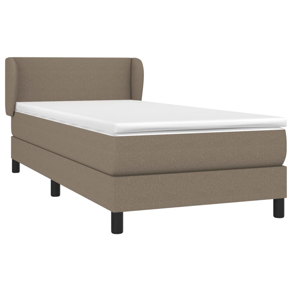 Sommier à lattes de lit avec matelas Taupe 90x200 cm Tissu - XIOS