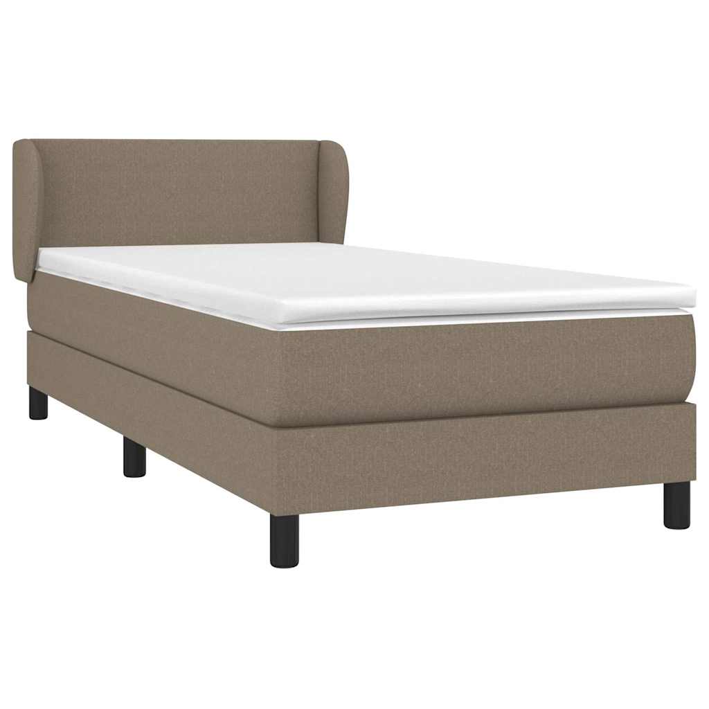 Sommier à lattes de lit avec matelas Taupe 90x200 cm Tissu