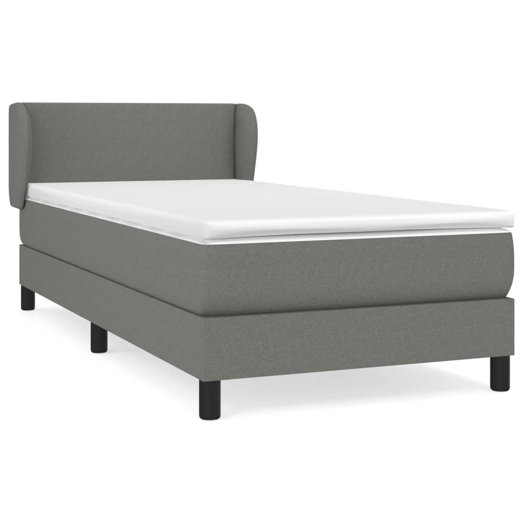 Sommier à lattes de lit avec matelas Gris foncé 100x200cm Tissu - XIOS