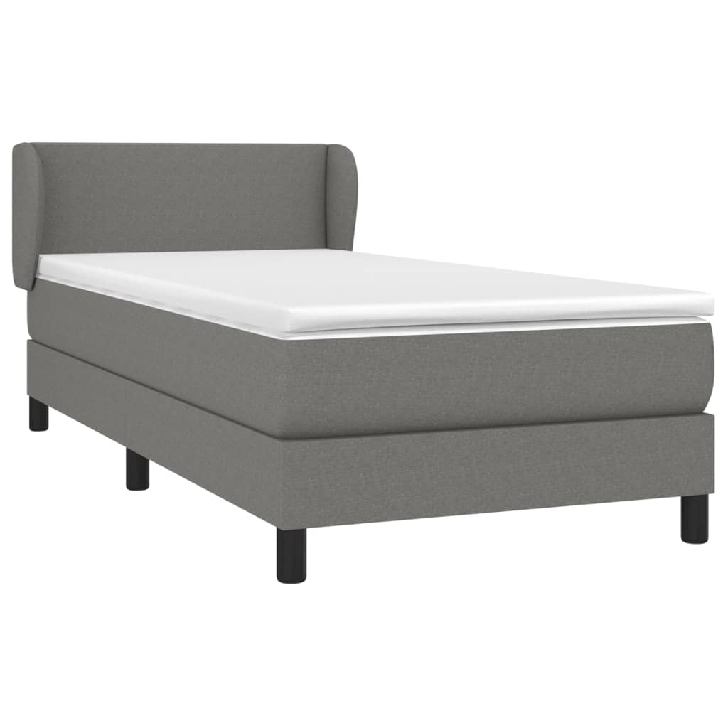 Sommier à lattes de lit avec matelas Gris foncé 100x200cm Tissu - XIOS
