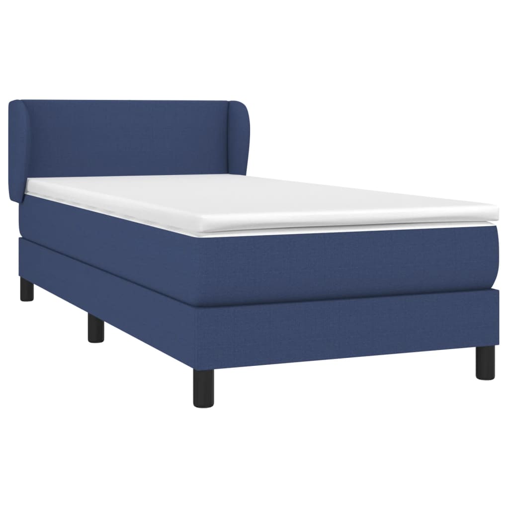 Sommier à lattes de lit avec matelas Bleu 100x200 cm Tissu - XIOS